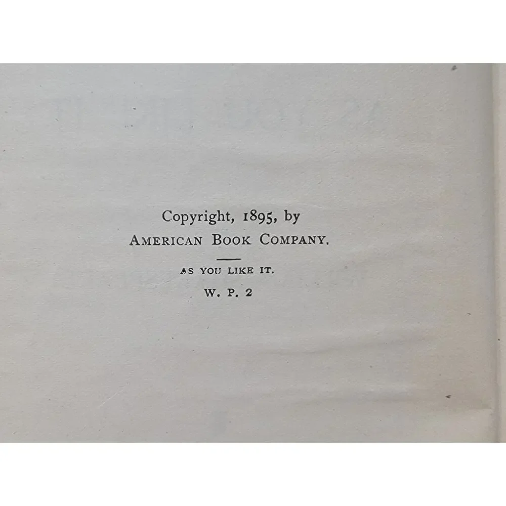 Eclectic English Plays: As You Like It by William Shakespeare 1895 READ